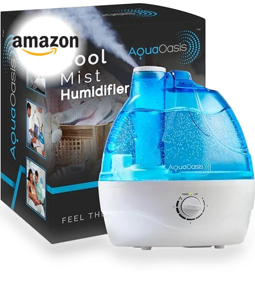 Cool Mist Humidifier with 2.2L Water Tank, Quiet Ultrasonic Operation — Air Moisturizers, AquaOasis