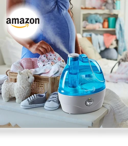 Cool Mist Humidifier with 2.2L Water Tank, Quiet Ultrasonic Operation — Air Moisturizers, AquaOasis