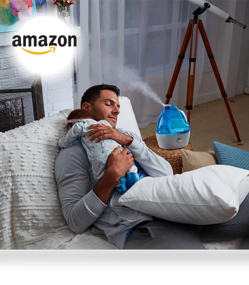 Cool Mist Humidifier with 2.2L Water Tank, Quiet Ultrasonic Operation — Air Moisturizers, AquaOasis