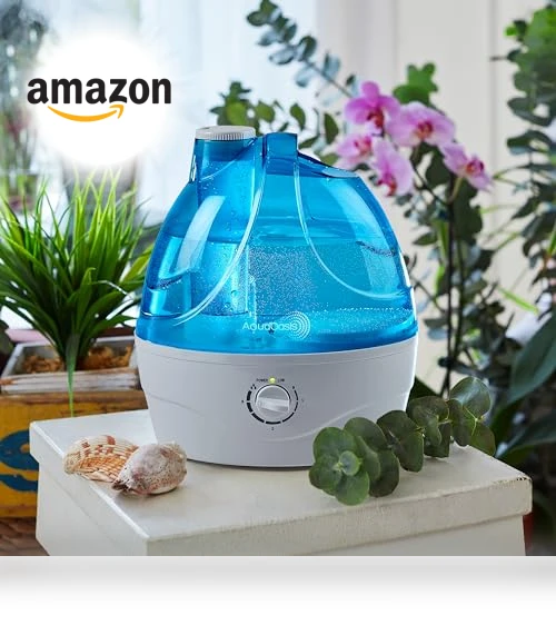 Cool Mist Humidifier with 2.2L Water Tank, Quiet Ultrasonic Operation — Air Moisturizers, AquaOasis