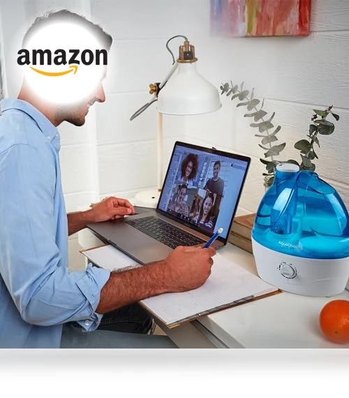 Cool Mist Humidifier with 2.2L Water Tank, Quiet Ultrasonic Operation — Air Moisturizers, AquaOasis