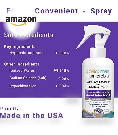 Daily Foot Cleanser Spray for At-Risk Feet, 8 ounce — Hand Wash, SkinSmart