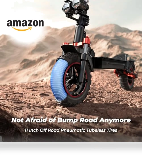 Electric Scooter, 40 Miles Long Range & 28 MPH Top Speed E Scooter, 11" Offroad Pneumatic Tire Scooter for Adults — Electric Vehicles, iScooter