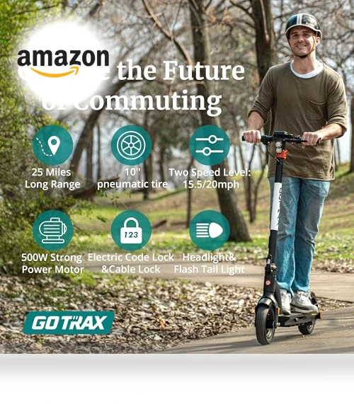 Electric Scooter for Adults, 500-650W Motor, 10-11" Tires, 25-45 Miles Range, 20-38MPH Speed, Foldable — Electric Vehicles, Gotrax