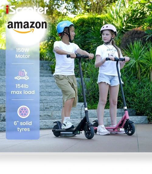 Electric Scooter for Kids Ages 6-12, 150W Motor, LED Display, 3 Speeds Adjustable — Electric Vehicles, iScooter