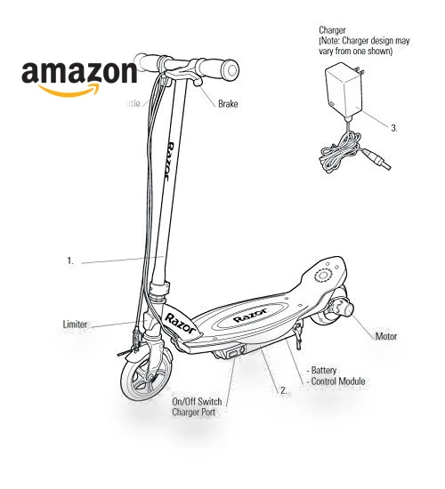 Electric Scooter for Kids with Hub Motor, Push-Button Throttle — Electric Vehicles, Razor