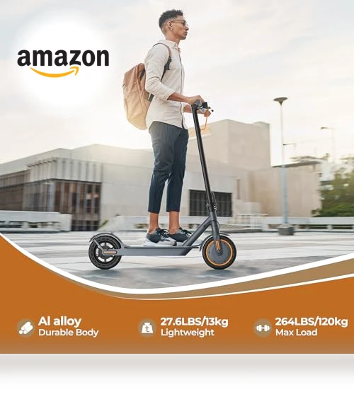 Electric Scooter with 350W Motor, 21 Miles Range, 19 Mph Top Speed — Push Scooters, VOLPAM