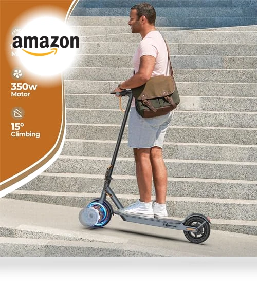 Electric Scooter with 350W Motor, 21 Miles Range, 19 Mph Top Speed — Push Scooters, VOLPAM