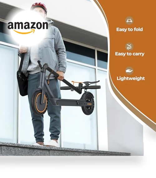 Electric Scooter with 350W Motor, 21 Miles Range, 19 Mph Top Speed — Push Scooters, VOLPAM