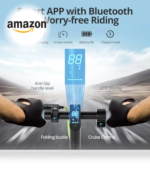 Electric Scooter with 8.5" Solid Tires, 350W Motor, 19 MPH, 21-23 Miles Range — Electric Vehicles, Roinside