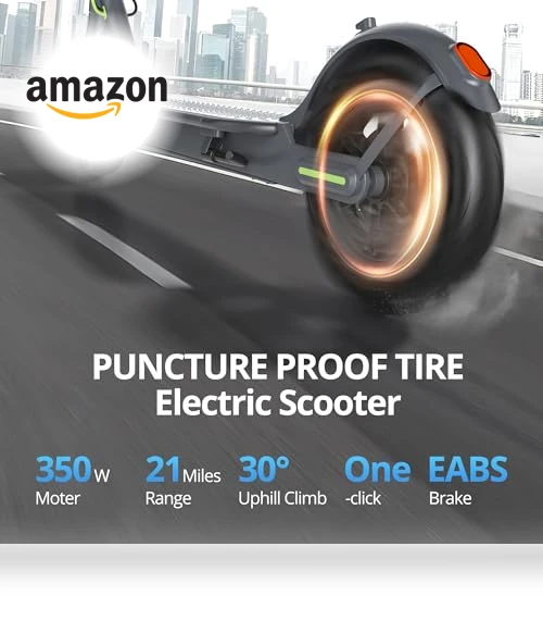 Electric Scooter with 8.5" Solid Tires, 350W Motor, 19 MPH, 21-23 Miles Range — Electric Vehicles, Roinside
