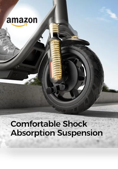 Electric Scooter with Front Suspension, 8.5 Solid Tires, 300W Motor, Smart APP Control — Electric Vehicles, MEGAWHEELS