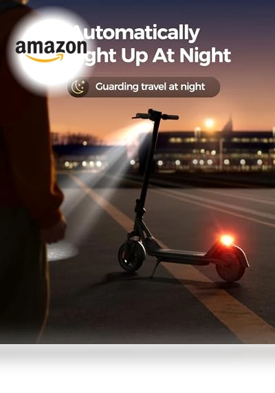 Electric Scooter with Front Suspension, 8.5 Solid Tires, 300W Motor, Smart APP Control — Electric Vehicles, MEGAWHEELS