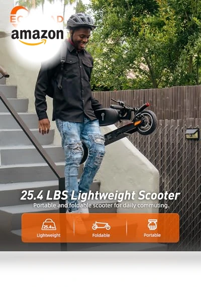 Electric Scooter with Turn Signals, 19 MPH Max Speed, 15 Miles Range — Push Scooters, ECOROAD