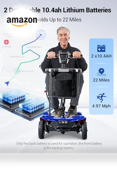Foldable Electric Mobility Scooter for Adults with 22 Miles Range — Electric Vehicles, Aotedor