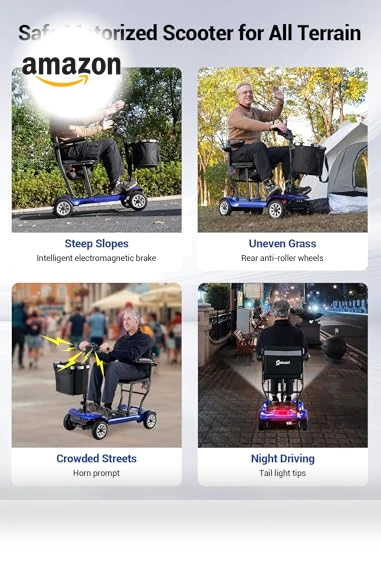 Foldable Electric Mobility Scooter for Adults with 22 Miles Range — Electric Vehicles, Aotedor
