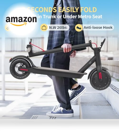 Foldable Electric Scooter for Adults, 19Mph Speed, 8.5" Solid Tires, 21 Miles Range — Electric Vehicles, GuduDobu
