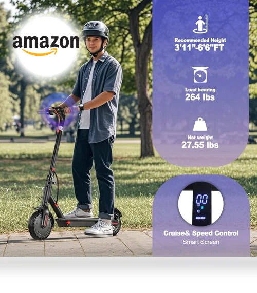 Foldable Electric Scooter for Adults, 350W Motor, 19 Mph, 21 Miles Range — Push Scooters, YIWMWIY