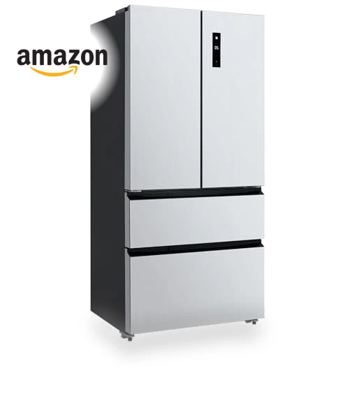French Door Refrigerator, 18.8Cu.Ft Large Capacity Kitchen Fridge — Mini Fridges, PioneerWorks
