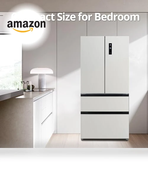 French Door Refrigerator, 18.8Cu.Ft Large Capacity Kitchen Fridge — Mini Fridges, PioneerWorks
