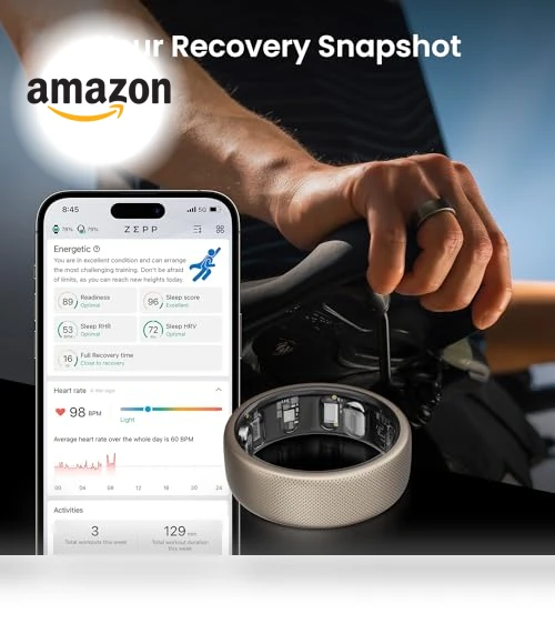 Helio Smart Ring Health Tracker, Fitness & Sleep Monitor — Health & Fitness, Amazfit
