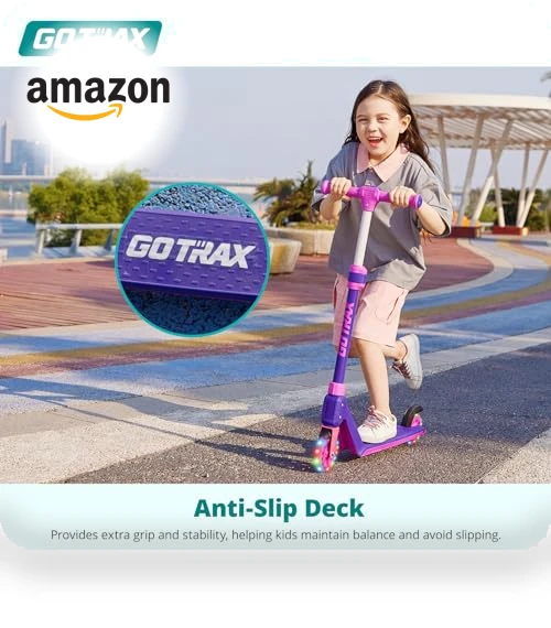 Kick Scooter for Kids with LED Lighted Wheels, Adjustable Handlebars — Electric Vehicles, Gotrax