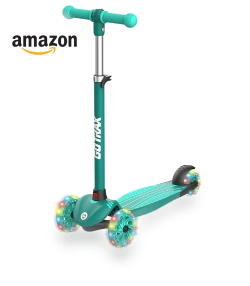 Kids Kick Scooter with LED Lighted Wheels and Adjustable Handlebars — Balance Bikes, Gotrax