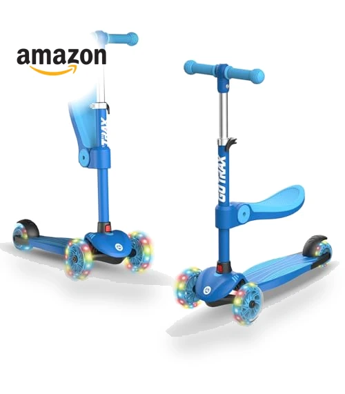 Kids Kick Scooter with LED Wheels and Adjustable Handlebars — Push Scooters, Gotrax