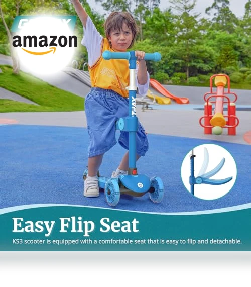 Kids Kick Scooter with LED Wheels and Adjustable Handlebars — Push Scooters, Gotrax