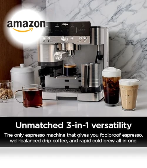 Luxe Café Premier Series Espresso Machine with Integrated Grinder and Frother — Coffee & Espresso Combos, Ninja
