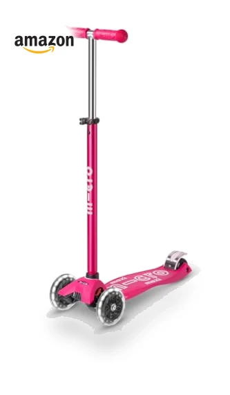 Maxi Deluxe LED Three-Wheeled Scooter with Light-Up Wheels for Kids — Push Scooters, Micro