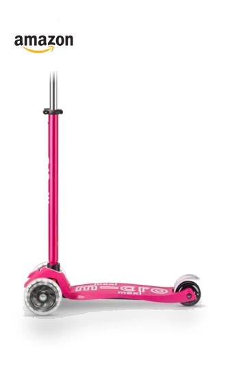 Maxi Deluxe LED Three-Wheeled Scooter with Light-Up Wheels for Kids — Push Scooters, Micro
