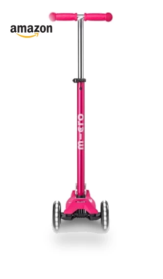 Maxi Deluxe LED Three-Wheeled Scooter with Light-Up Wheels for Kids — Push Scooters, Micro