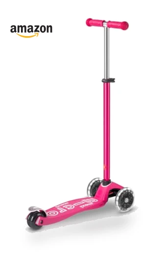 Maxi Deluxe LED Three-Wheeled Scooter with Light-Up Wheels for Kids — Push Scooters, Micro