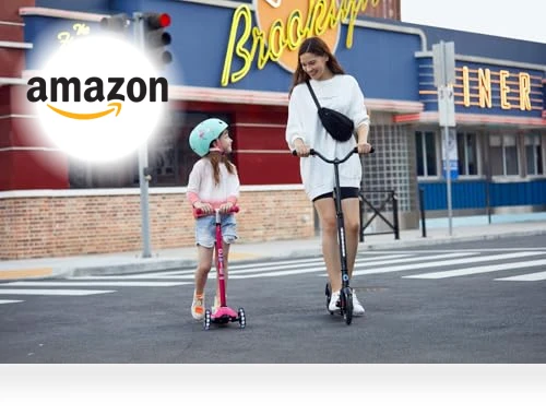 Maxi Deluxe LED Three-Wheeled Scooter with Light-Up Wheels for Kids — Push Scooters, Micro