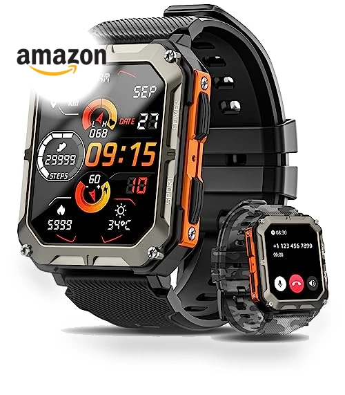 Military Smart Watch with Blood Pressure Monitor, 10 ATM Waterproof Fitness Tracker — Smartwatches, Rgthuhu
