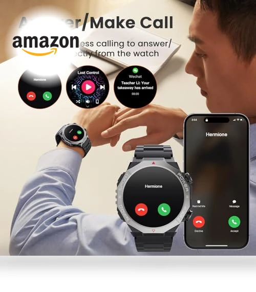 Military Smart Watch with Bluetooth Calls, 1.39" HD Display, 110+ Sports Modes — Smartwatches, Cillso