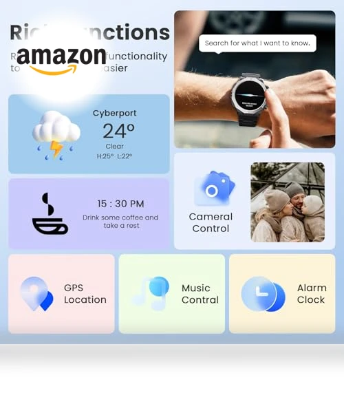 Military Smart Watch with Bluetooth Calls, 1.39" HD Display, 110+ Sports Modes — Smartwatches, Cillso