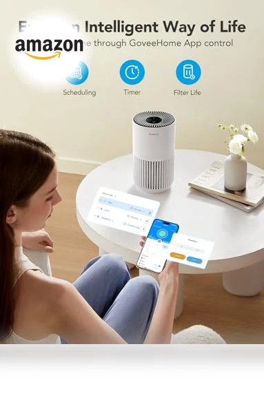 Mini Air Purifier with HEPA Smart Filter, App & Alexa Control — Electrostatic Air Purifiers, GoveeLife