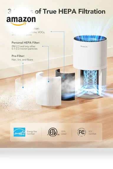 Mini Air Purifier with HEPA Smart Filter, App & Alexa Control — Electrostatic Air Purifiers, GoveeLife