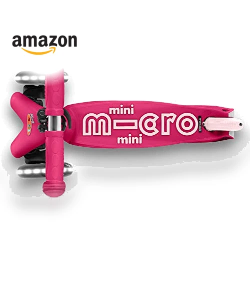 Mini Deluxe LED Three-Wheeled Lean-to-Steer Scooter — Balance Bikes, Micro
