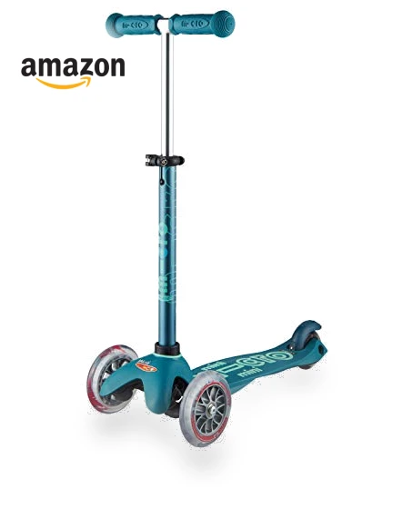 Mini Deluxe Three Wheeled Lean-to-Steer Scooter for Kids — Balance Bikes, Micro
