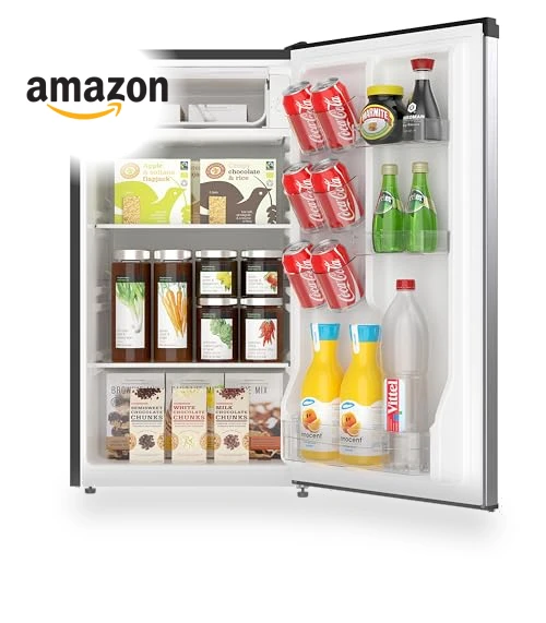 Mini Refrigerator with Freezer Compartment, 3.2 Cubic Feet, Adjustable Thermostat, Reversible Door — Mini Fridges, ARCTIC CHEF