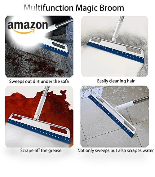Multifunction Magic Air Broom, 4 in 1 Rubber Squeegee Sweeper for Floor Bathroom Kitchen Shower Tile Pet Hair — Sweepers, Euedue