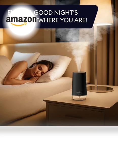 Portable Cool Mist Humidifier with Auto Shut Off & Night Light — Air Moisturizers, GENIANI