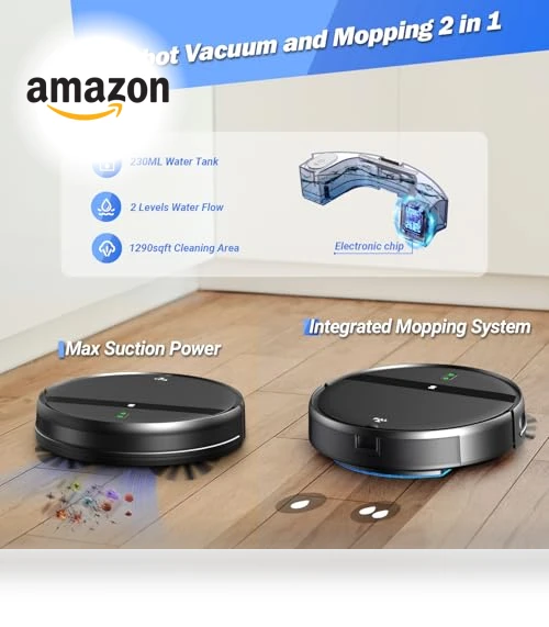 Robot Vacuum and Mop Combo with App/Alexa Control — Smart Cleaning Robots, Kilgone