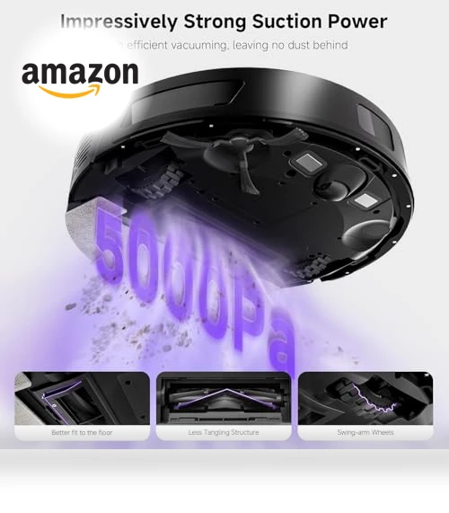 Robot Vacuum and Mop Combo with Self Emptying Station, Lidar Navigation — Smart Cleaning Robots, MONSGA