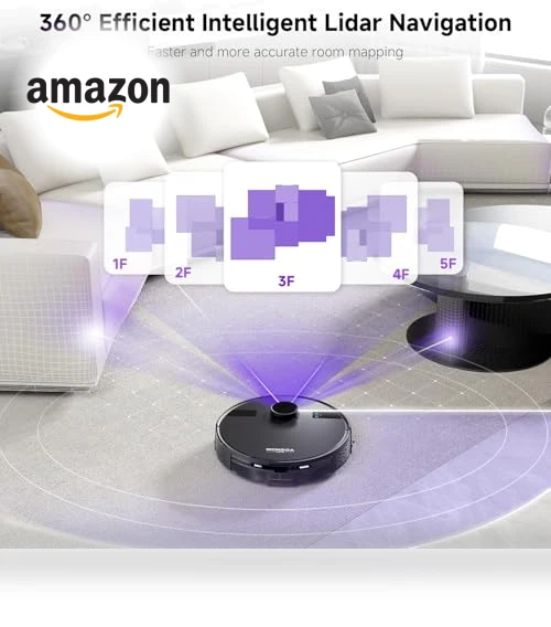 Robot Vacuum and Mop Combo with Self Emptying Station, Lidar Navigation — Smart Cleaning Robots, MONSGA