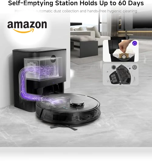 Robot Vacuum and Mop Combo with Self Emptying Station, Lidar Navigation — Smart Cleaning Robots, MONSGA