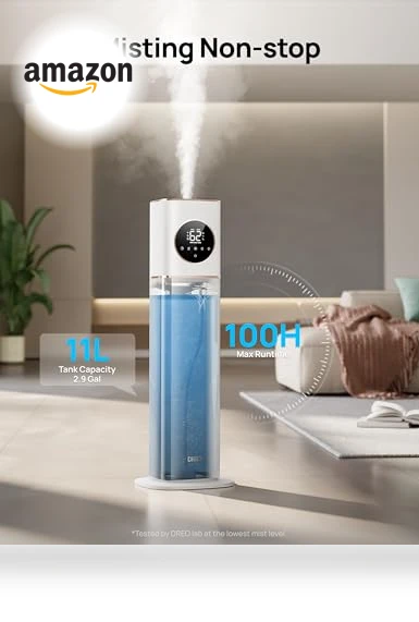 Smart Humidifier Large Room 700 ft², 100H Cool Mist Air Humidifiers for Bedroom — Air Moisture Control, Dreo